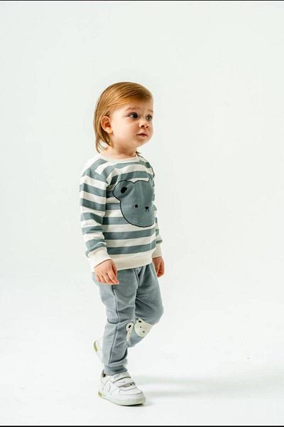 Bubito Cartoon Themed Bear Visual Baby Bottom and Top Set