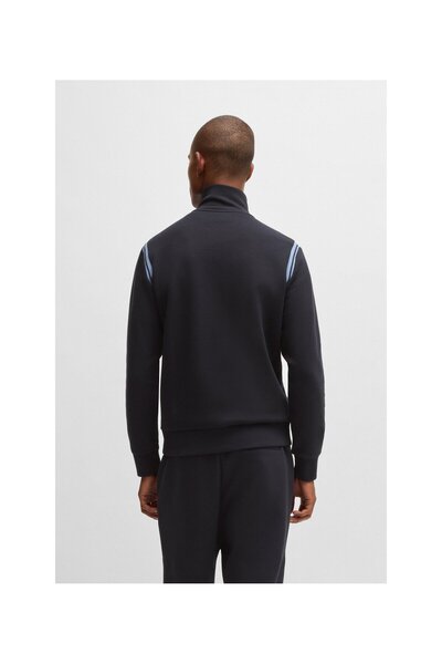 BOSS Şerit detaylı esnek pamuk regular-fit eşofman takımı