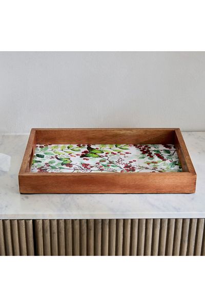 Home Box Berry Wooden Tray - 38x25x4.5 cm