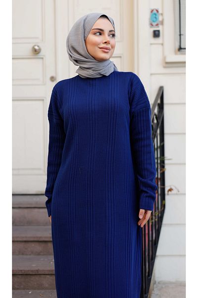 Pamuk Butik Women's Ribbed Long Knitwear Dress