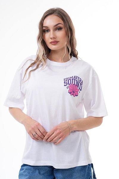 ŞİMAL Tricou oversize pentru damă, cu imprimeu pe spate, cu decolteu rotund 250116   -
