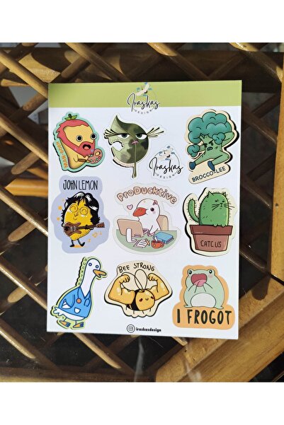 iraskas design مجموعة ملصقات مضحكة |   2 قطعة من ملصقات A5 |   أجندة، مخطط، ك...