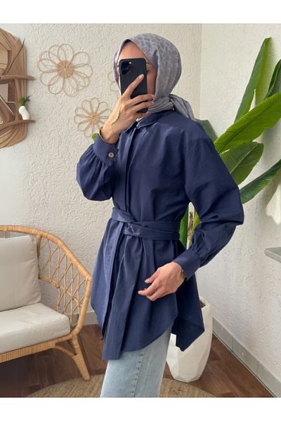 Rhythm Clothing Comfortable Fit, Seasonal, Belt Detailed, Tunic Length Women's Shirt