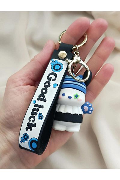 Hd Marketim Dog Paw Silicone Keychain 3D Doll Backpack Toy Bag Ornament Accessory