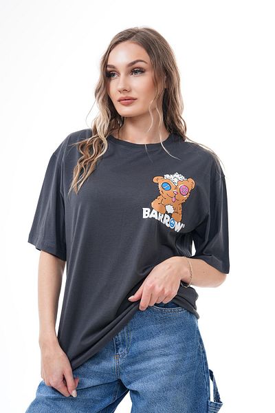 ŞİMAL Women's Back Print Detailed Crew Neck Oversize T-Shirt 250117   -