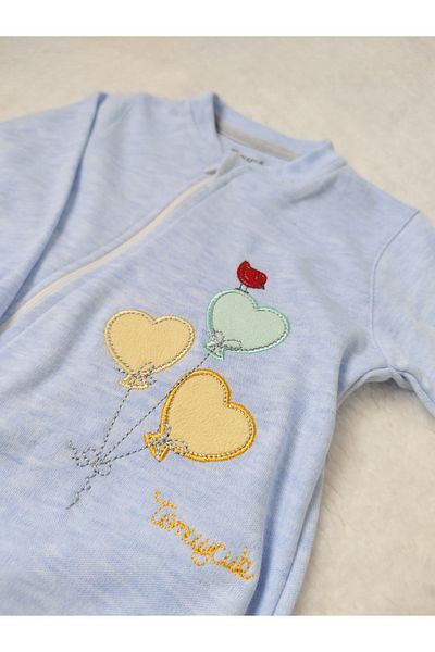 Tomuycuk Baby Boy Jumpsuit with Heart Balloon Blue Gift Baby Clothing