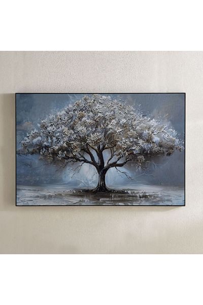 Home Box صورة شجرة الأحفورة مؤطرة بسطح ABS عالي اللمعان - 60 × 90 × 2.5 سم