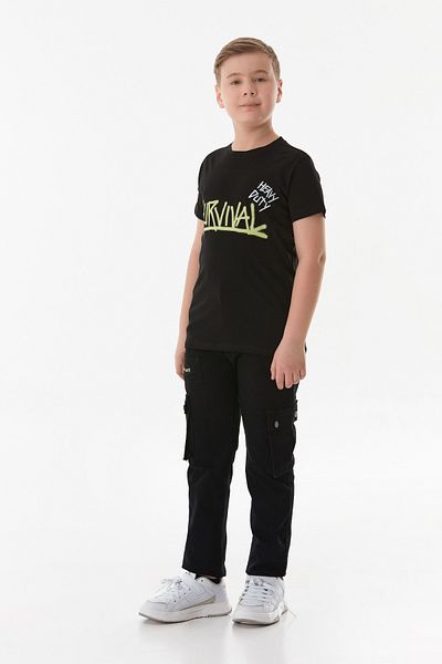 Fulla Moda 100% Cotton Survival Text Printed Boys' T-Shirt