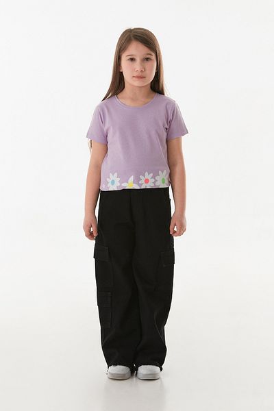 Fulla Moda 100% Cotton Cargo Pocket Tasseled Girl's Trousers