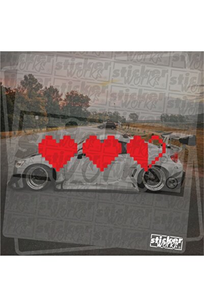 Sticker Works ملصق قلب منقوش بكسل