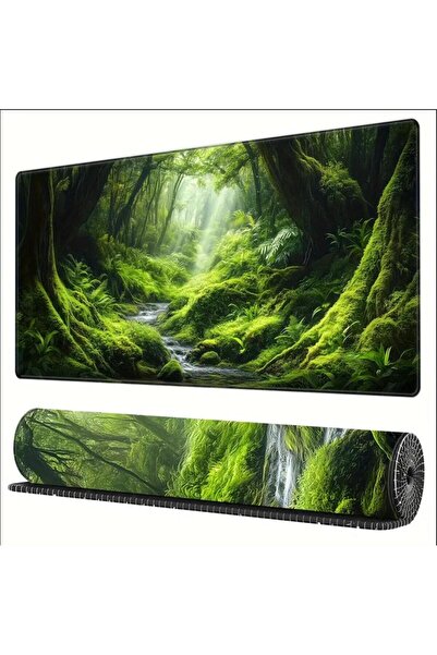 sgeteknoloji 70X30 cm Green Forest Design Non-Slip Base Speed Surface Gamer Mouse Pad Gaming