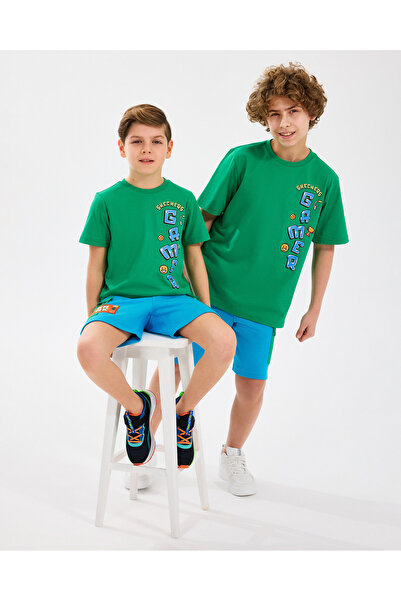 SKECHERS B Lw Fleece Short Büyük Erkek Çocuk Mavi Şort SK2510046-315