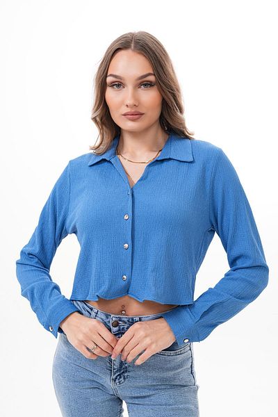 ŞİMAL Women's Long Sleeve Raschel Short Shirt 250241   -