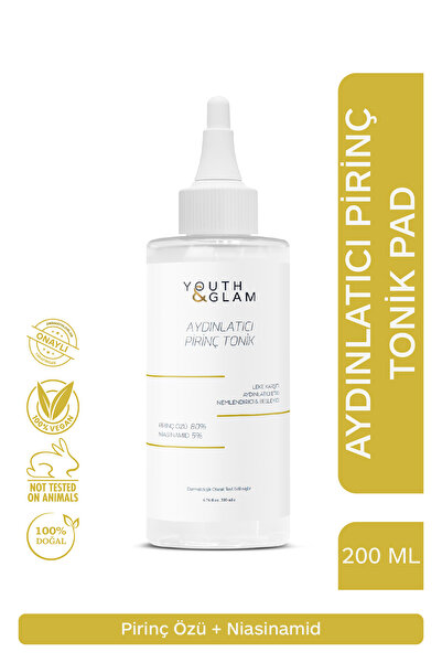 YOUTH&GLAM Pirinç Tonik - Aydınlatıcı Etkili & Leke Karşıtı (200 ml)