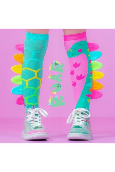 MADMIA Șosete lungi colorate pentru fete fantasy Roar Dino 3-5 ani