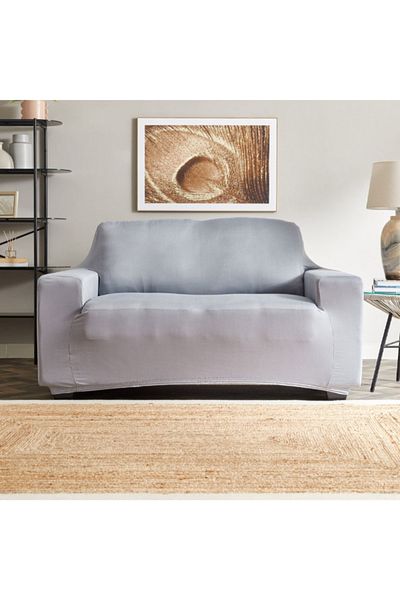 Home Box Squab Solid 2-Seater Sofa Cover