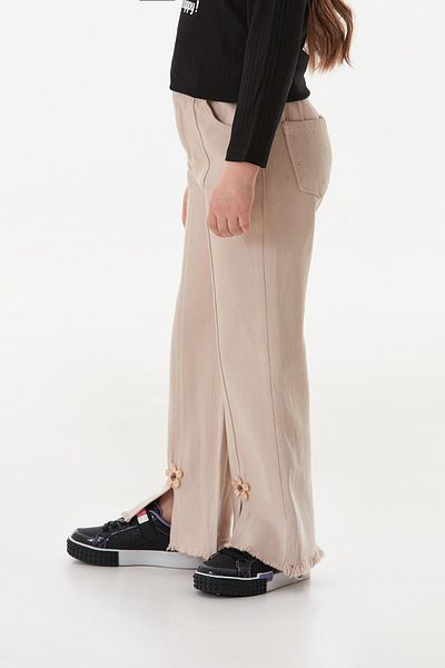 Fulla Moda Κοριτσίστικο παντελόνι με φλοράλ κέντημα με φούντες