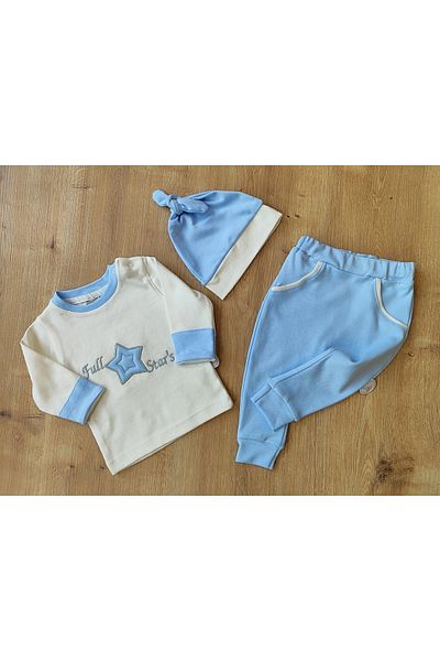 Tomuycuk Baby Boy Set 2 Pieces Blue 3-6-9-12 Months Long Sleeve Baby Sets Outfits Baby Clothing