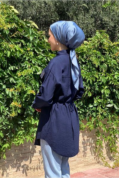 Moda Rosa 25Y5116 - Dark Blue - Pocket Look Strawberry Jacket Tunic