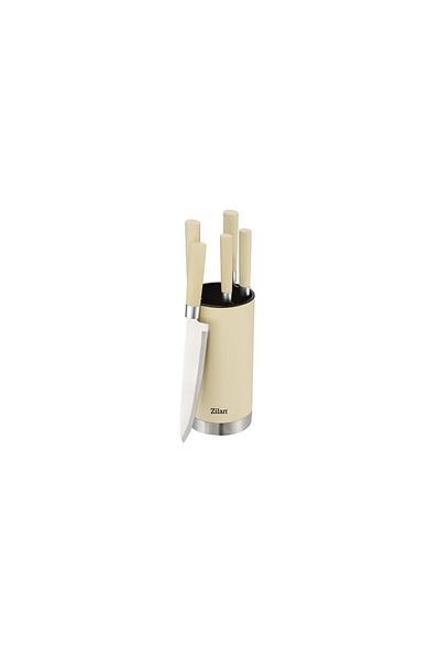 Zilan 6-piece knife set RETRO Zilan ZLN1610, Stand included, Stainless steel, Dishwasher safe, Cream