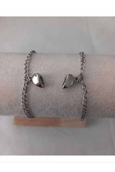 VerdeHome Mıknatıslı Kalp Bileklik - 2'li Sevgili Çift Bilekliği - Kalp Bileklik - Anneler Günü Hediyesi