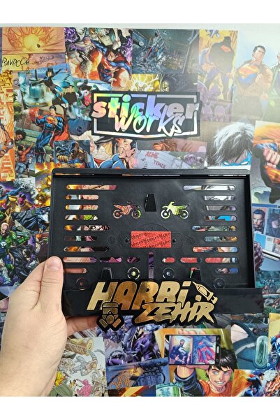 Sticker Works Harbi Zehir Altın Krom  Motor Plakalık