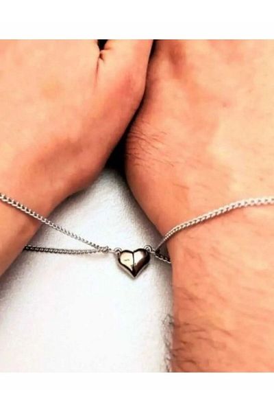 VerdeHome Magnetic Heart Bracelet - 2-Piece Lover Couple Bracelet - Heart Bracelet - Mother's Day Gift