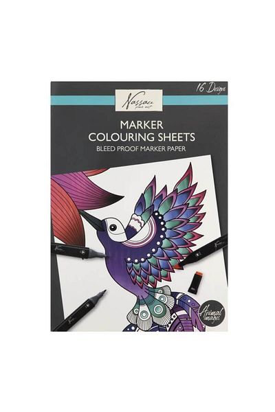Nassau fine art Set of 16 sheets 25x35 cm for permanent markers with pattern - Animals