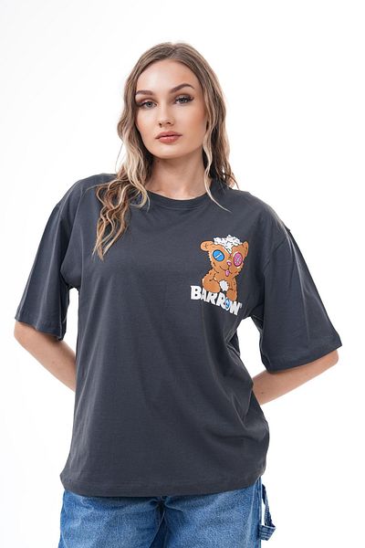 ŞİMAL Women's Back Print Detailed Crew Neck Oversize T-Shirt 250117   -