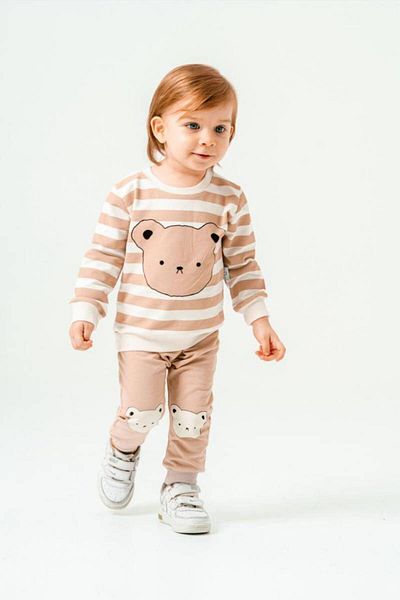 Bubito Cartoon Themed Bear Visual Baby Bottom and Top Set