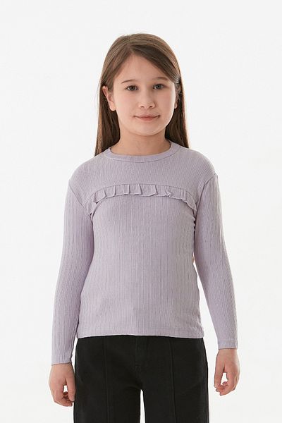 Fulla Moda Ribbed Frilly Front Girl's Bodysuit