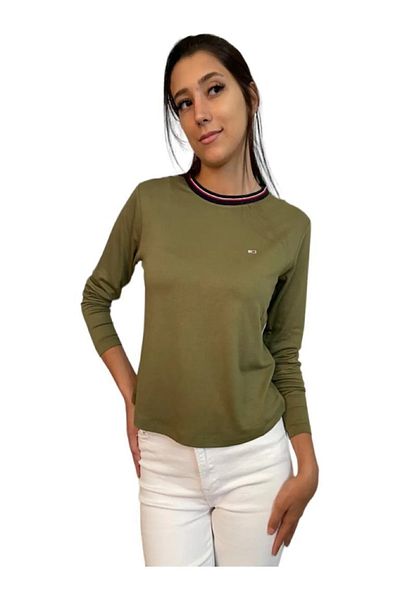 Tommy Hilfiger Women Long Sleeve Crewneck Regular Logo T-Shirt
