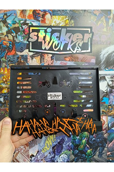 Sticker Works Hahaha Turuncu Motor Plakalık
