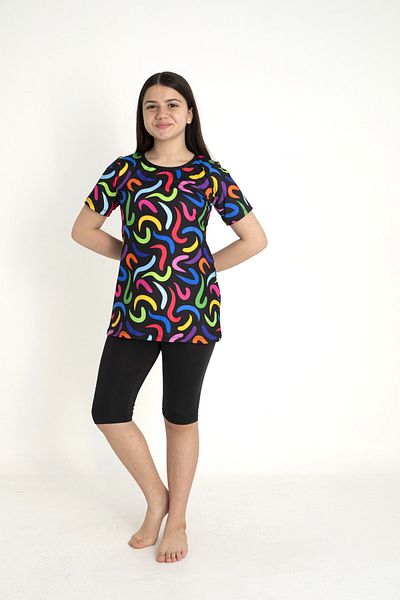 SEBOTEKS Girl's Swimsuit with Short Sleeve Tights 35107