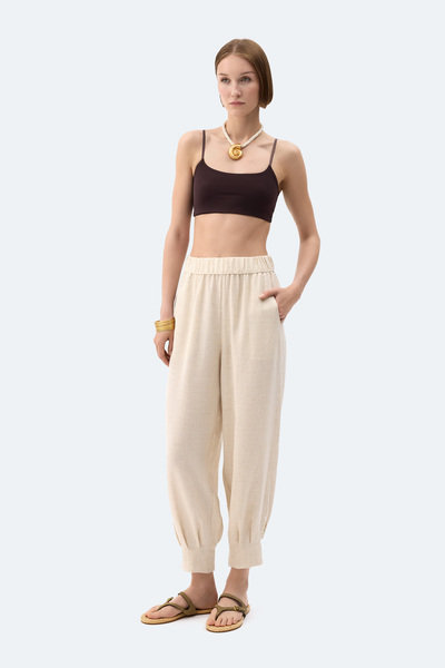 İKİKIZ Natürel Keten Slouchy Pantolon