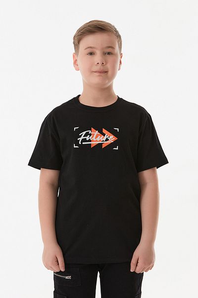 Fulla Moda Tricou pentru băiat cu text imprimat pe față și pe spate