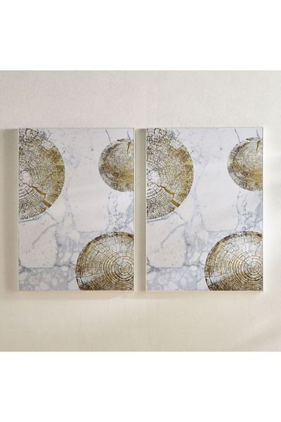 Home Box Fossel 2-Piece Abstract Framed Picture Set - 50x70x2.5 cm