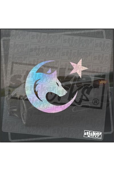 Sticker Works ملصق الهولوغرام الذئب