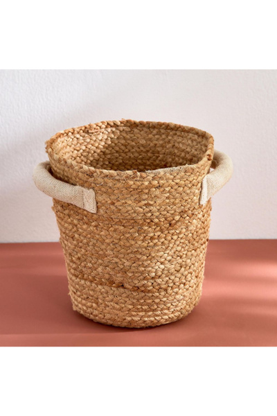 Home Box Bella Jute Mora Pot Cover with Juco Handle - 24x24x23 cm