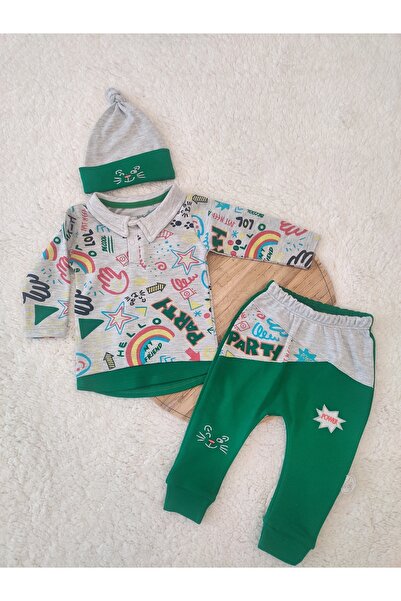 Tomuycuk 3-Piece Green Baby Boy Set 3-6-9-12-18 Months Baby Sets Clothes Baby Clothing Gift