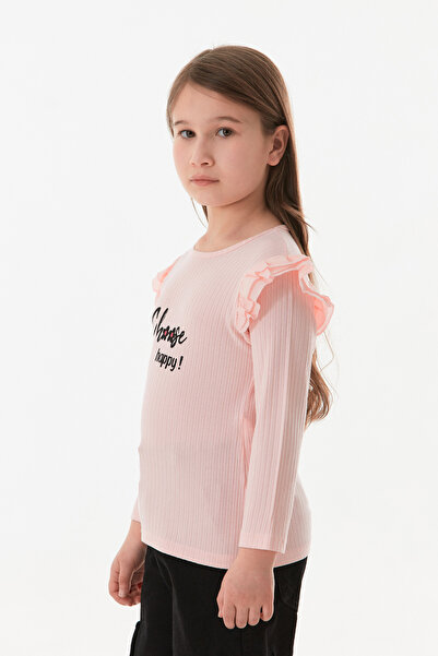 Fulla Moda Baskılı Kolu Fırfırlı Kız Çocuk Body