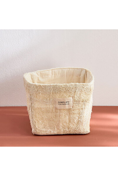 Home Box Bella Luffa Box Planter with Wooden Tag - 14x14x11 cm