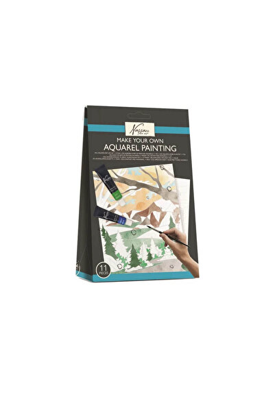 Nassau fine art Set pictura cu model, culori acuarela, pensule Peisaj