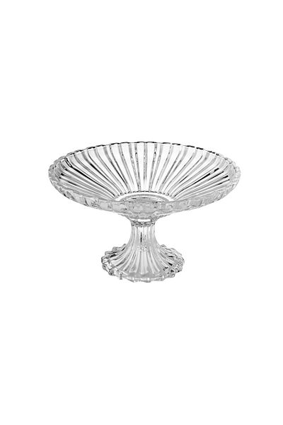 Dania Glass serving plate with base for sweets and fruits, multi-purpose