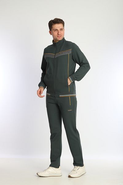 NEED LİFE Men's Stand-Up Collar Standard Fit Line Detailed Zippered Straight Leg Tracksuit Set