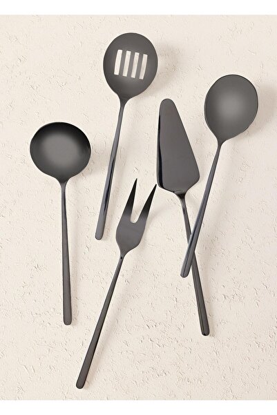 RİVO HOME DECOR Giallo Service Set Black 5 Pieces