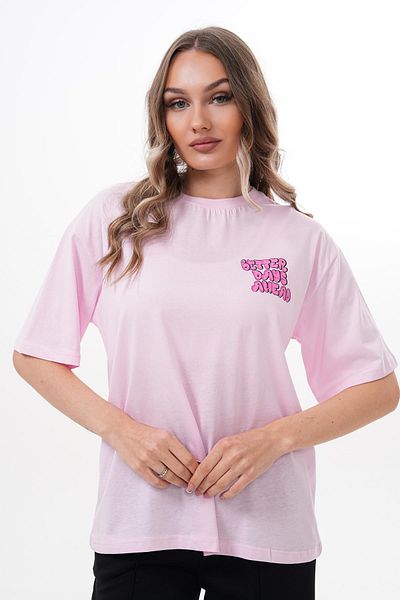 ŞİMAL Women's Back Print Detailed Crew Neck Oversize T-Shirt 250151   -