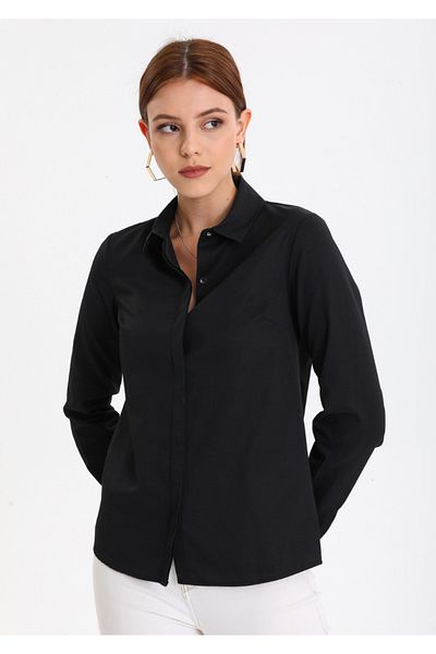 PERA MODA Pachet de 2 cămașă clasică din lycra cu nervuri pentru femei
