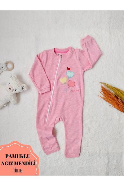 Tomuycuk Baby Girl Jumpsuit with Heart Balloon Pink Gift Baby Clothing