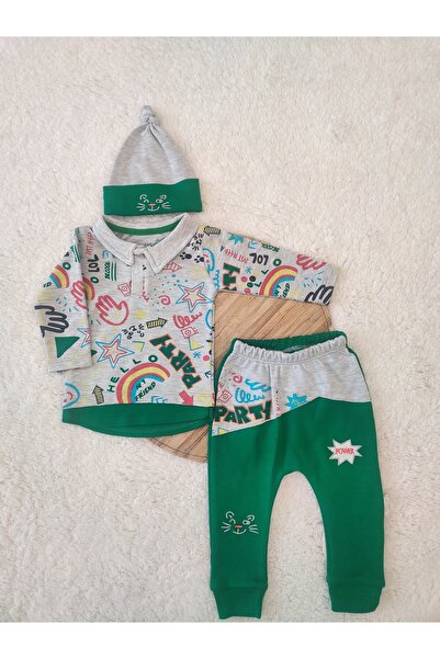 Tomuycuk 3-Piece Green Baby Boy Set 3-6-9-12-18 Months Baby Sets Clothes Baby Clothing Gift